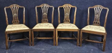 A set of four Georgian style mahogany dining chairs.