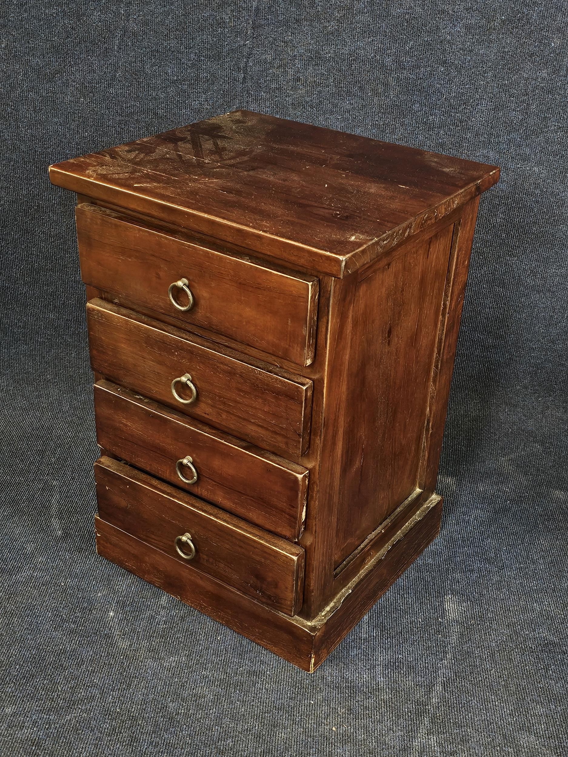 A pair of Eastern teak bedside cabinets. H.66 W.45 D.40 - Image 4 of 4