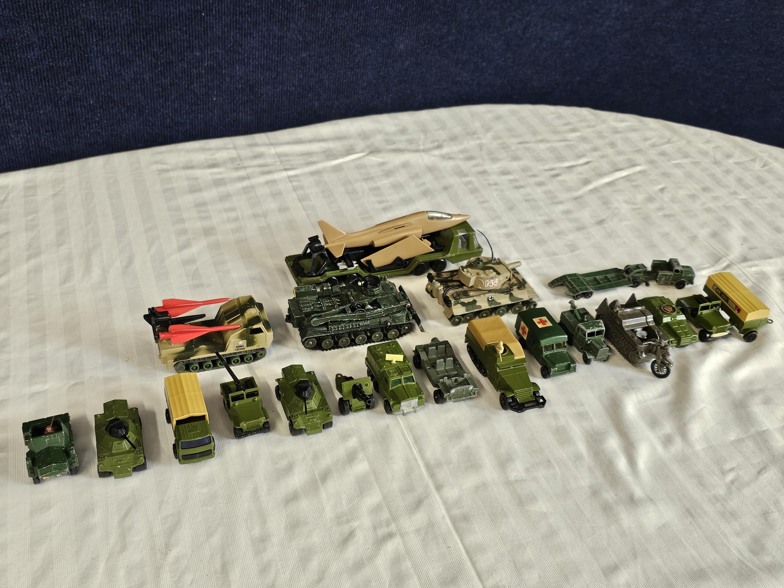 A good collection of die-cast military vehicles.