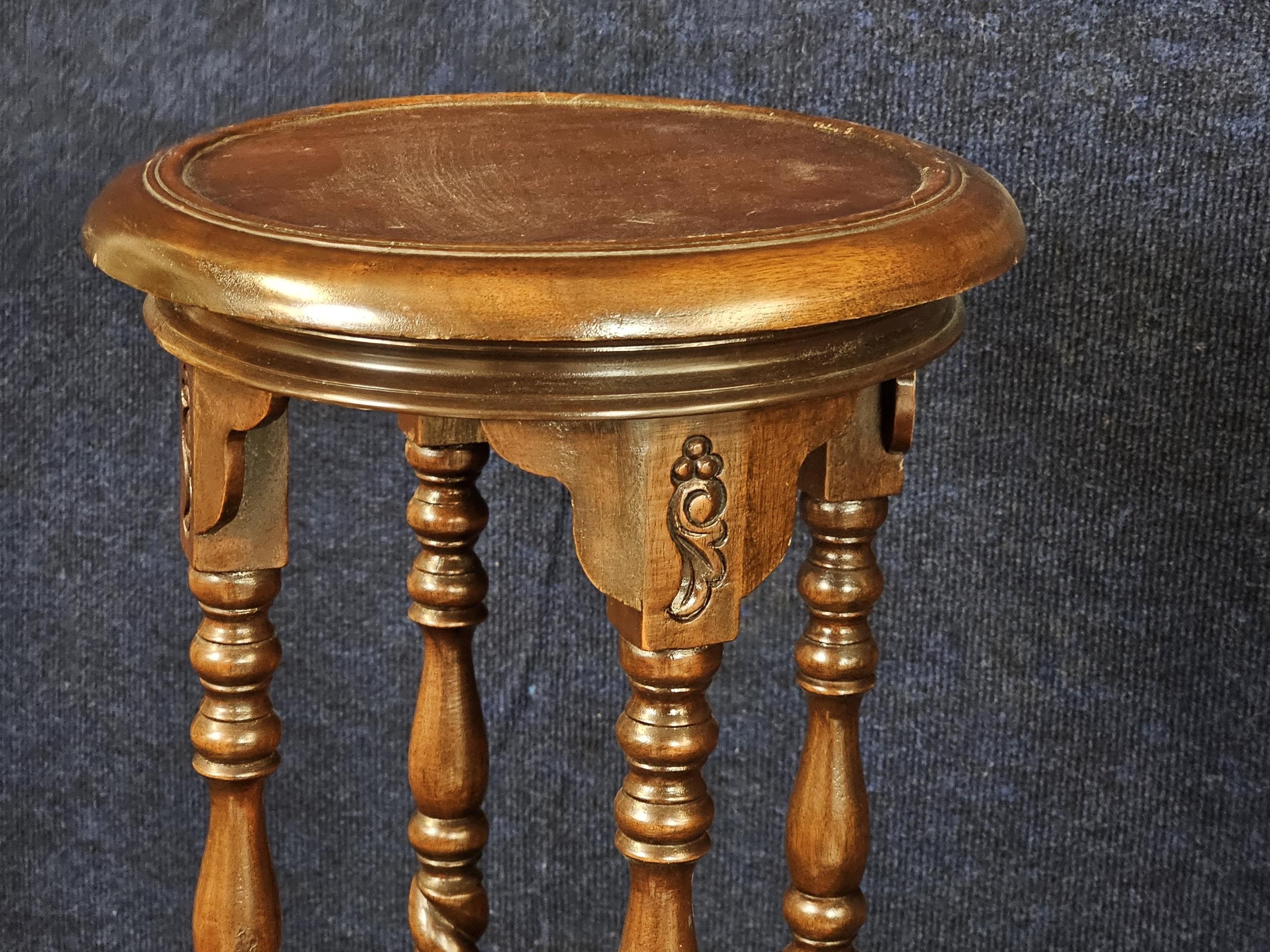 Three Eastern hardwood torcheres in the 19th century style. H.106 W.30 D.30cm. - Image 2 of 5