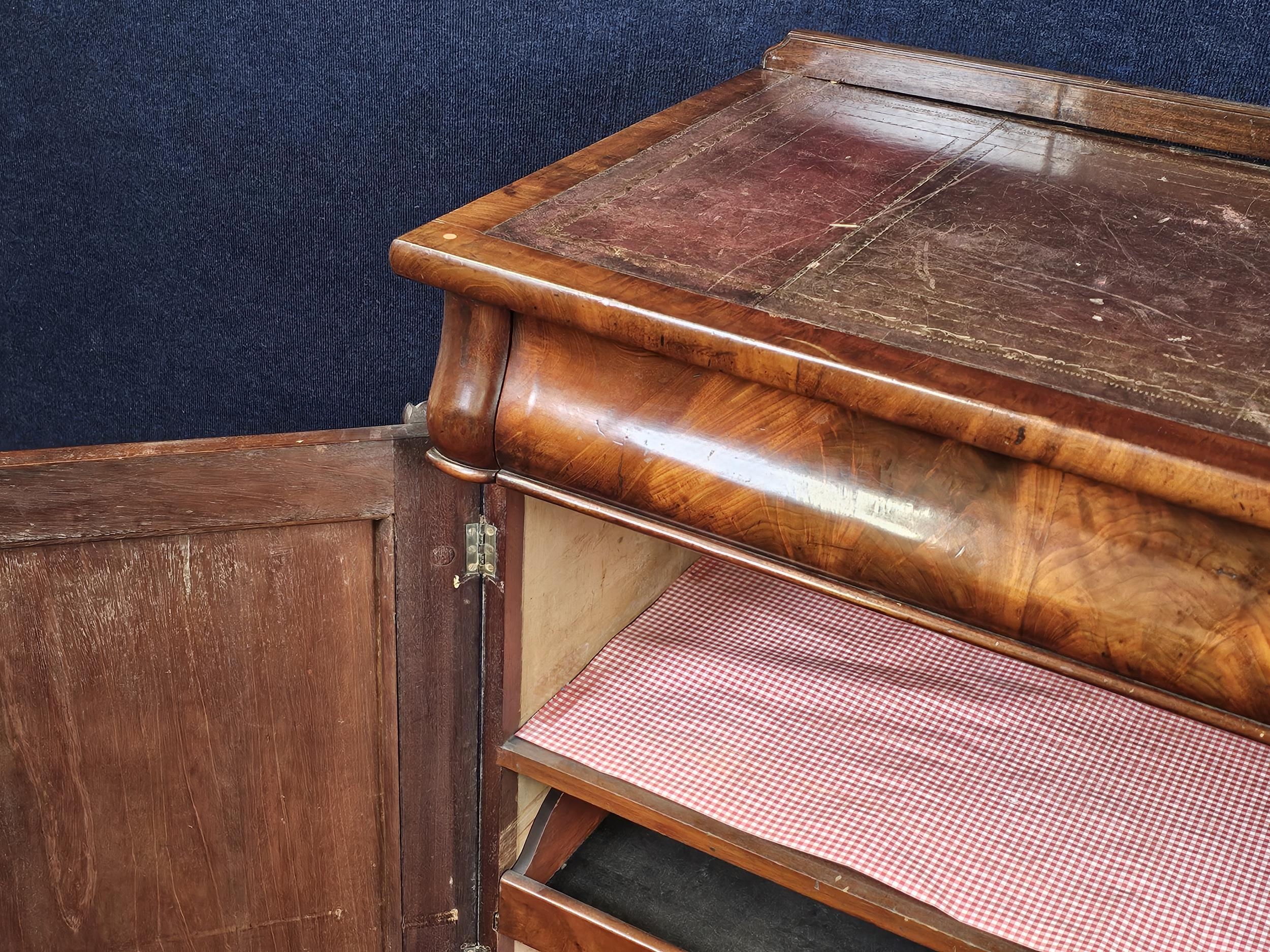 Chiffonier, 19th century mahogany with inset leather top. H.92 W.122 D.52cm. (Back rail is loose). - Image 4 of 6