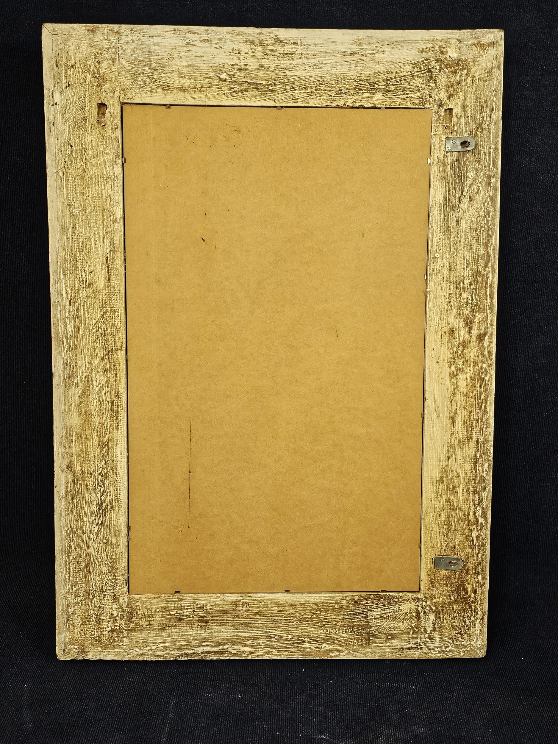 A contemporary carved hardwood framed mirror. H.110 W.77cm. - Image 3 of 3