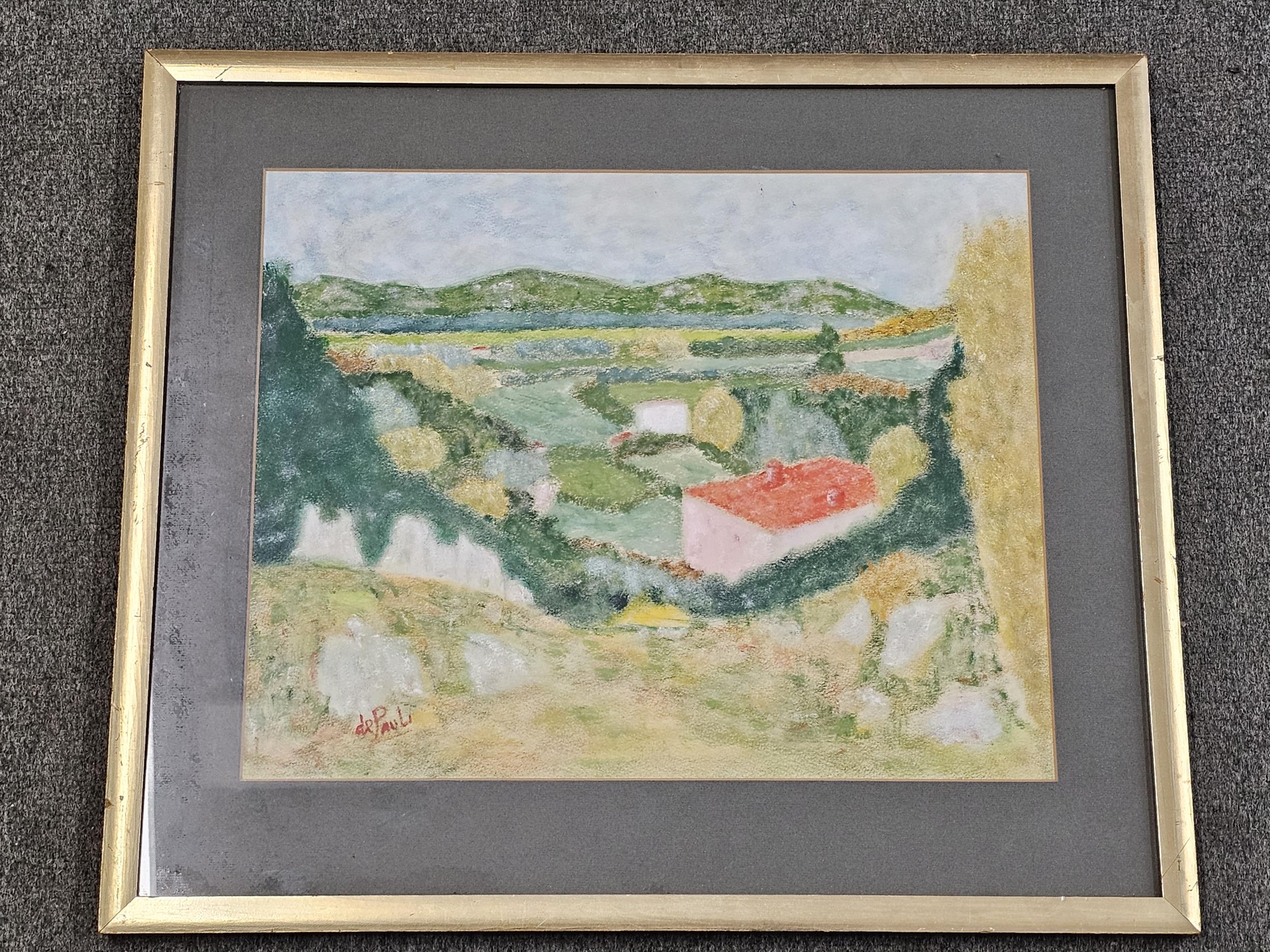 Oil on canvas, Mediterranean townscape, signed de Paul, framed. H.39 W.50cm. - Image 2 of 5