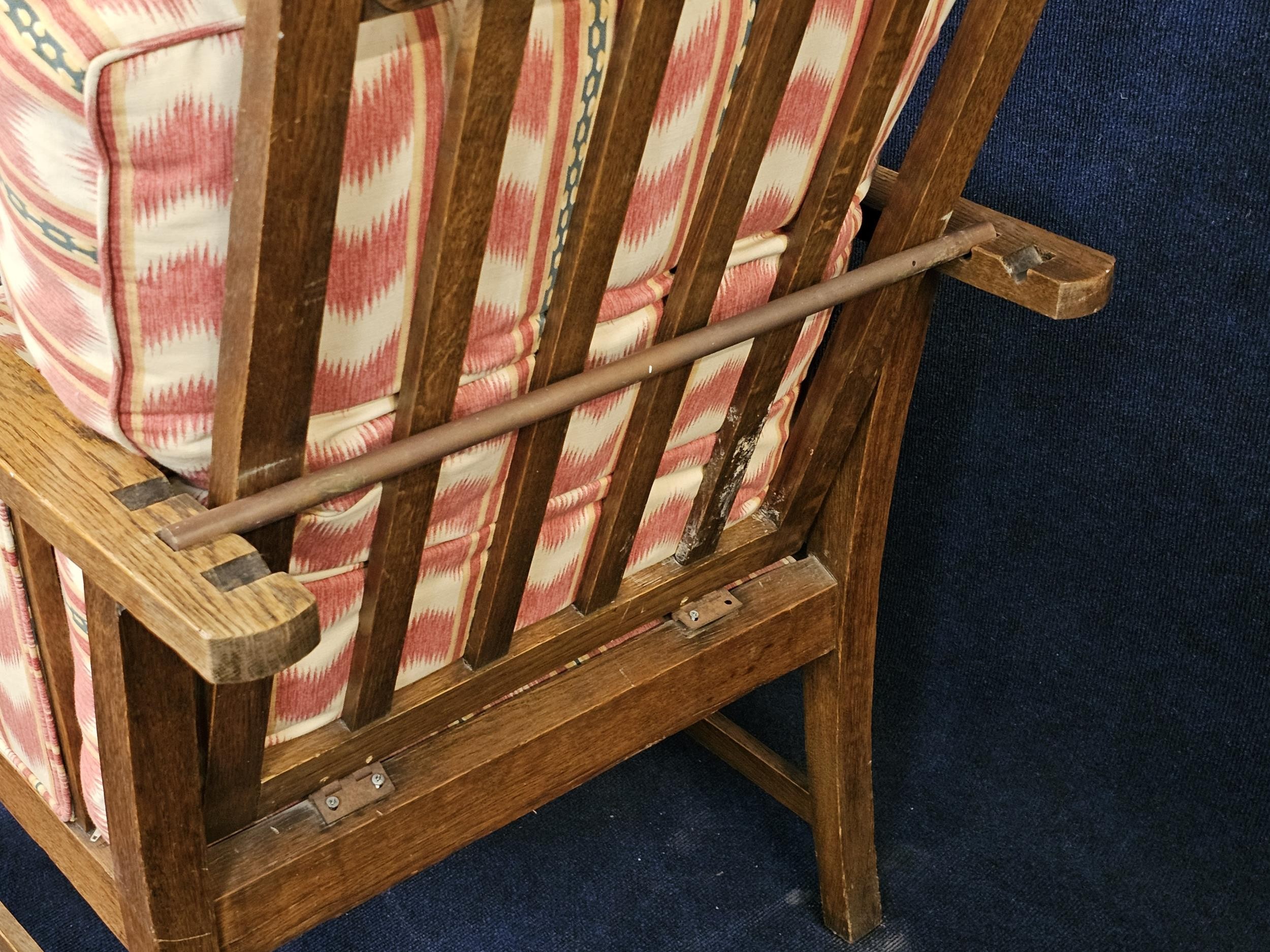 A mid century antique style oak armchair with adjustable back. H.98 W.64 D.90cm. - Image 6 of 6