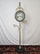 A Victorian style full height clock thermometer with modern battery powered movement. H.195cm.
