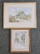 Two framed and glazed watercolours. Largest H.39 W.49cm.