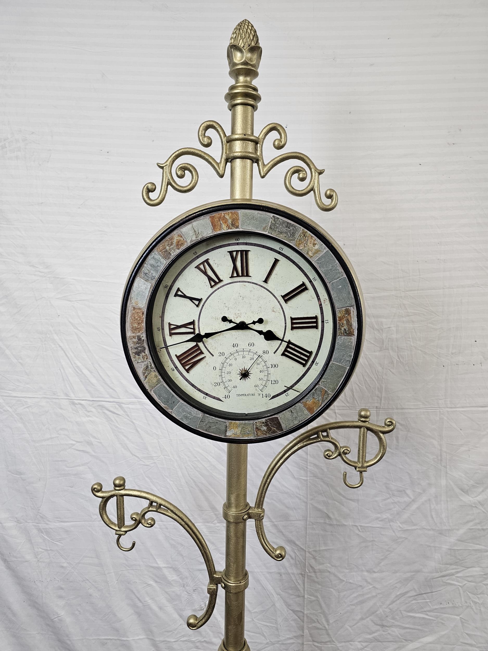 A Victorian style full height clock thermometer with modern battery powered movement. H.195cm. - Image 2 of 8