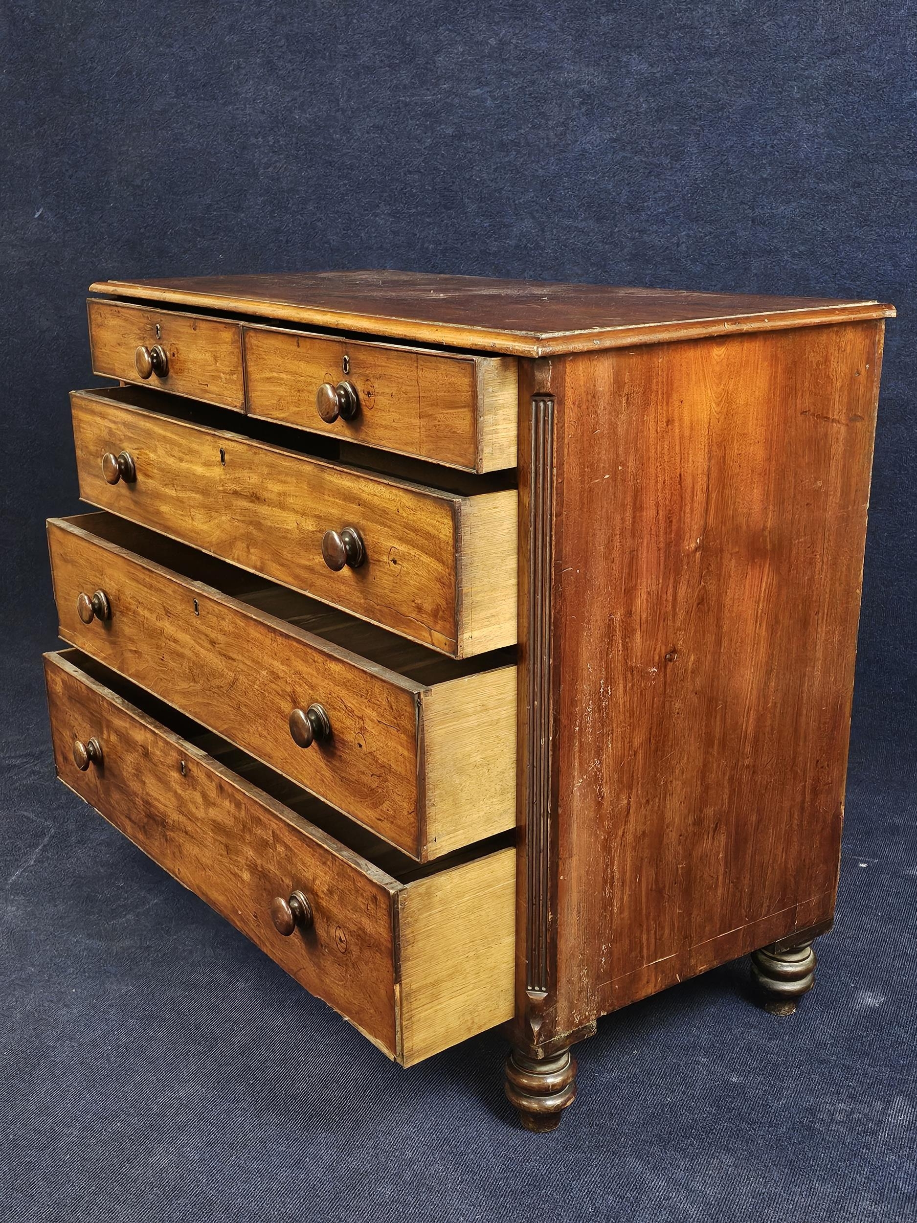 Chest of drawers, 19th century mahogany. H.103 W.122 D.60cm. - Image 3 of 6