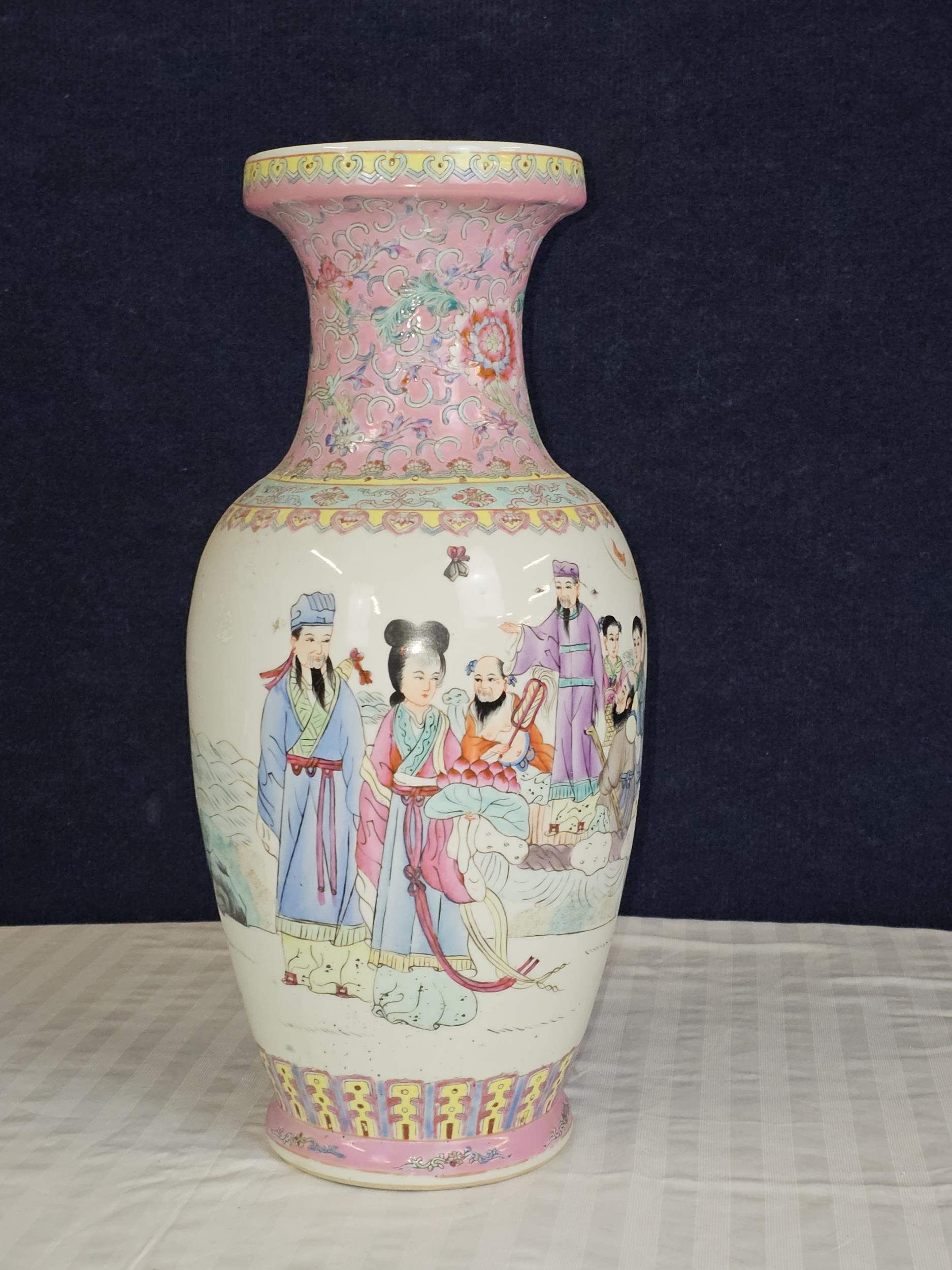 A large Polychrome Chinese Republic vase. H.46cm.