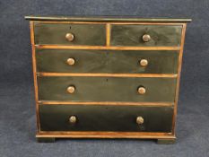 A Victorian mahogany chest of drawers, later painted. H.90 W.110 D.50cm.