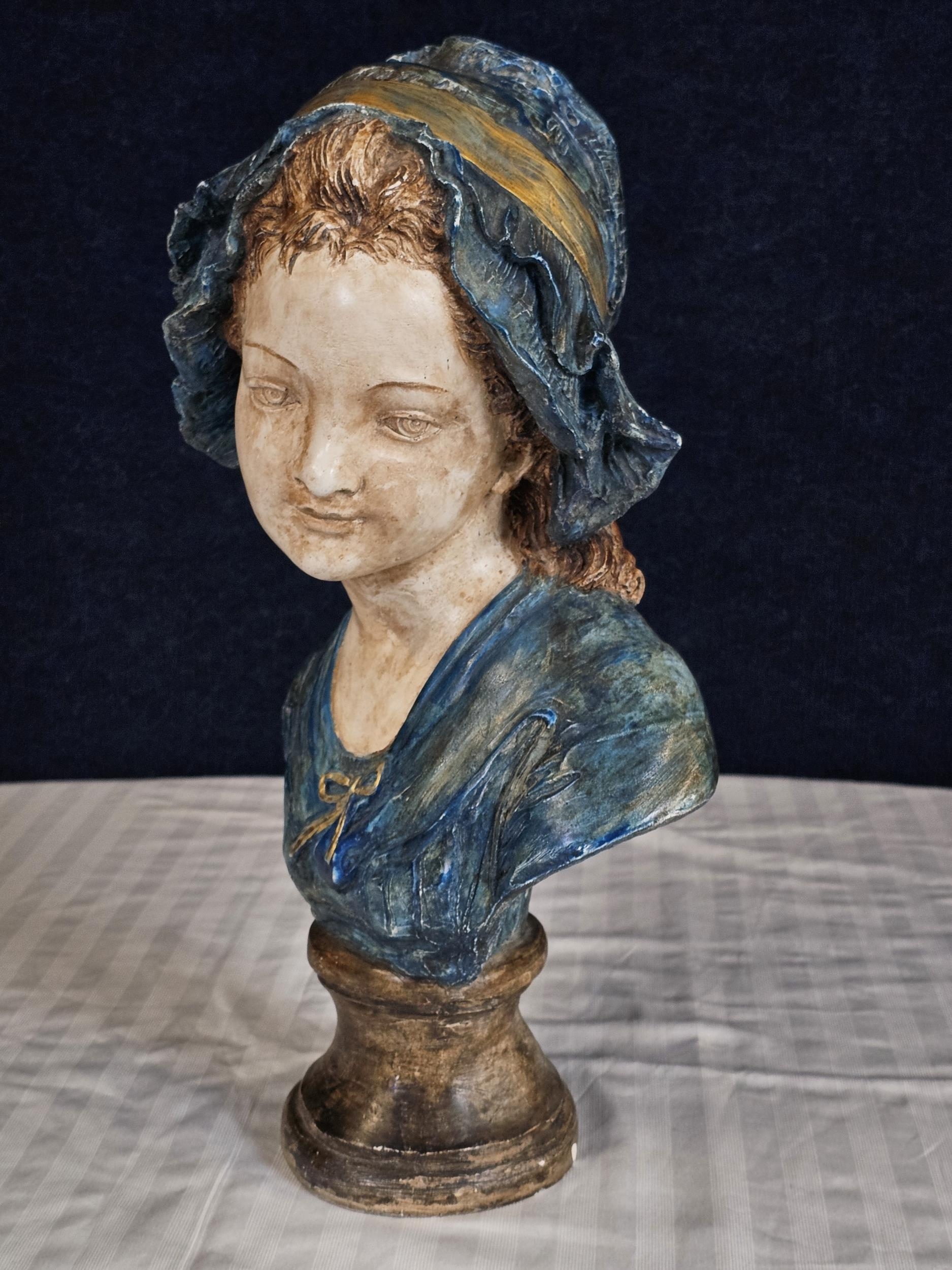 A painted plaster bust. H.46cm. - Image 2 of 6