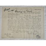 Military Discharge Scroll letter signed and sealed by George VI.