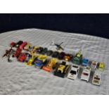 A good collection of die-cast vehicles including 007 and some military models.