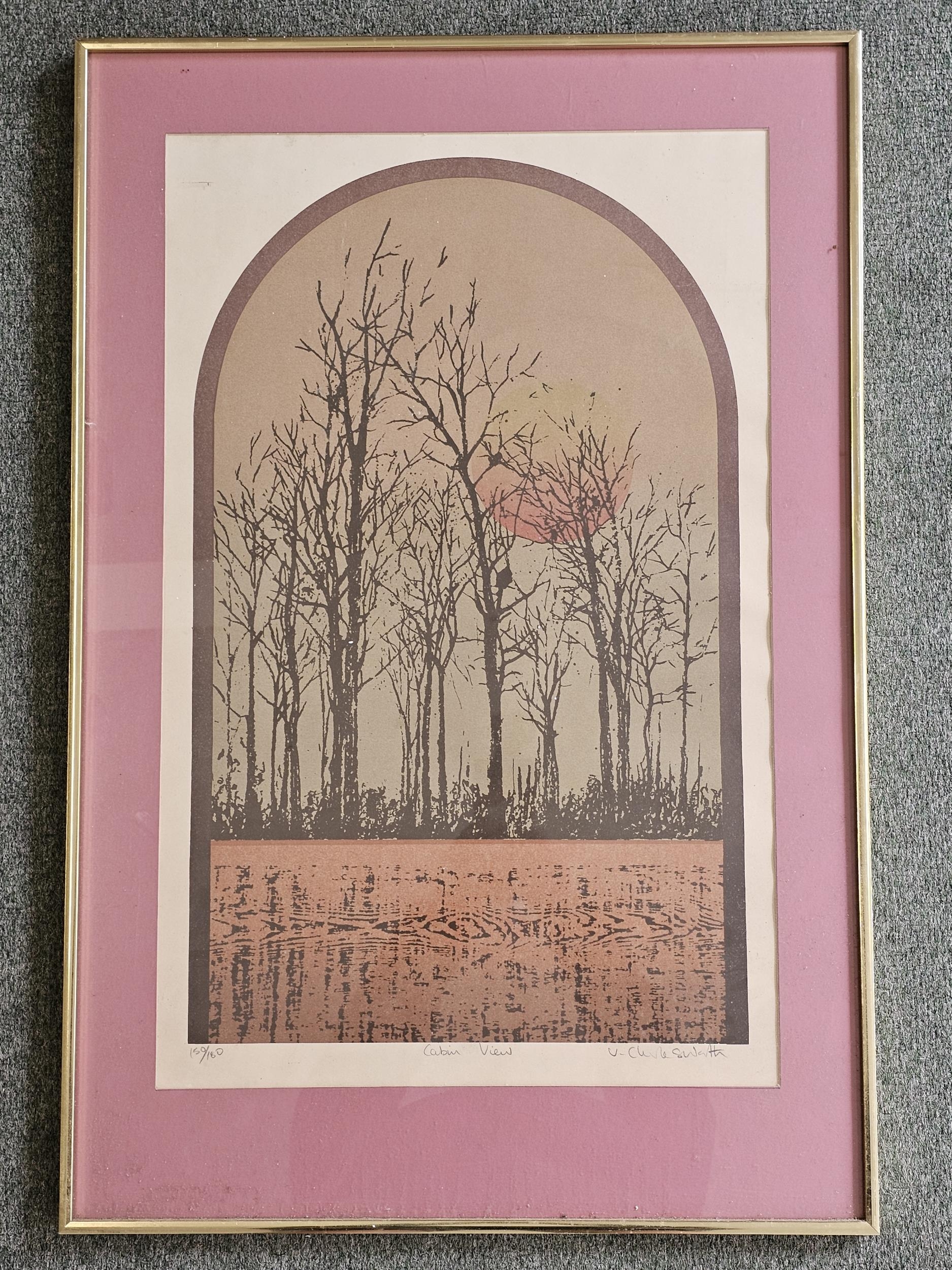 A framed and glazed woodblock print. H.77 W.51cm. - Image 2 of 6