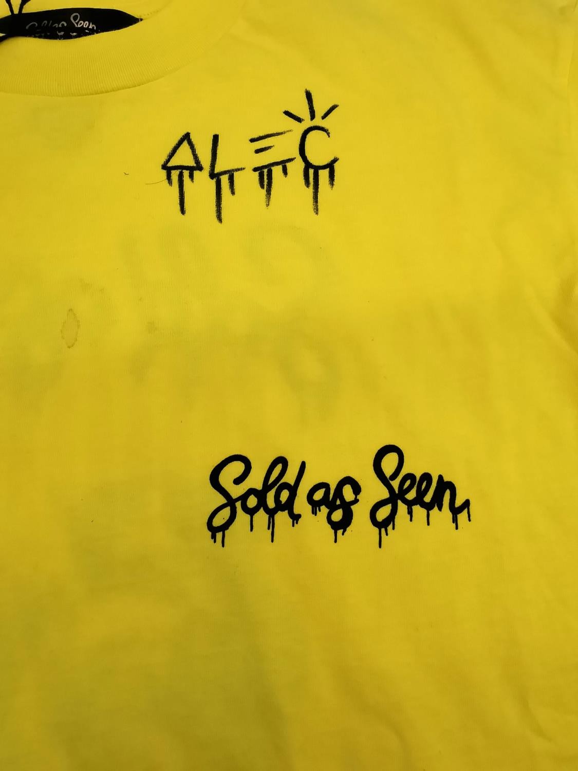 'Sold as Seen' signed T-shirt by the artist 'Alec Monopoly' size XS, measures 105cm from where the - Image 8 of 14