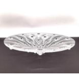 A late 20th century Lalique moulded and frosted glass 'Serpent' large bowl, moulded with serpents,