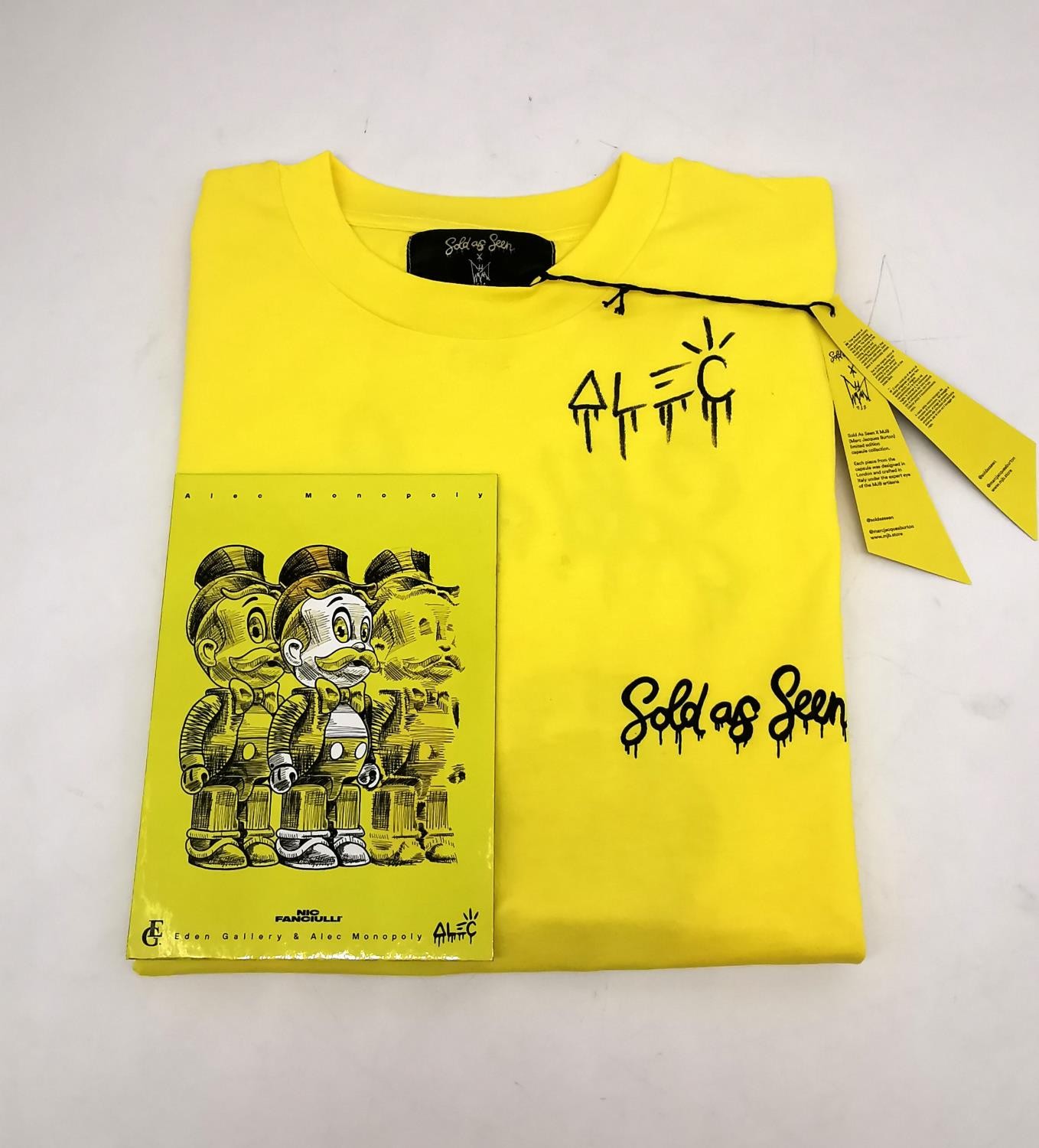 'Sold as Seen' signed T-shirt by the artist 'Alec Monopoly' size XS, measures 105cm from where the - Image 11 of 14