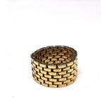 A gold plated articulated chain mail ring. Weight 6.5g. Size Q.