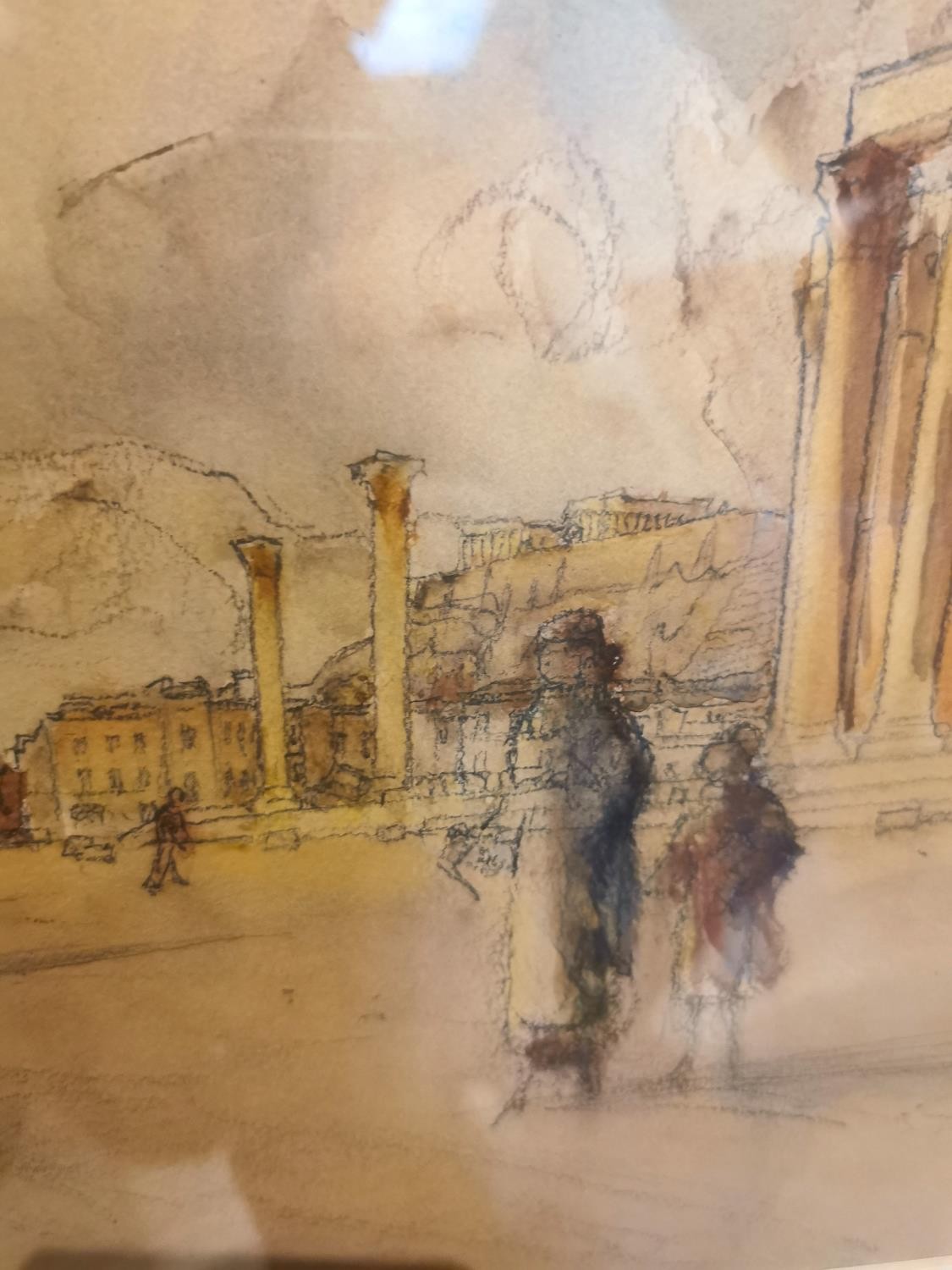 Alexander Barkoff, Greek, (1870-1942), watercolour and pencil on paper, visiting the ruins at - Image 5 of 9