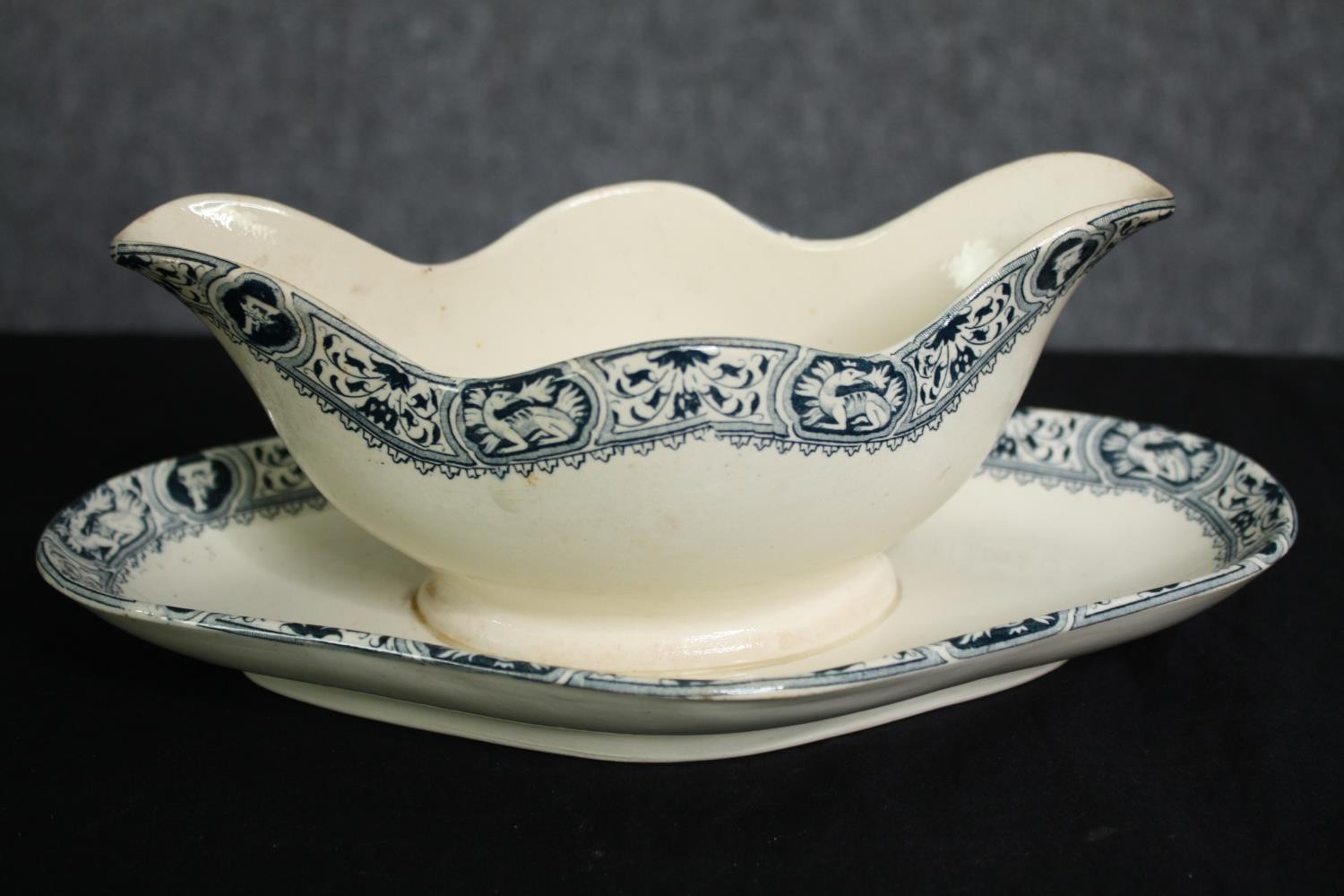 A 19th century French Salins part dinner service with maker's mark to the base. L.41 W.27cm. ( - Image 13 of 18