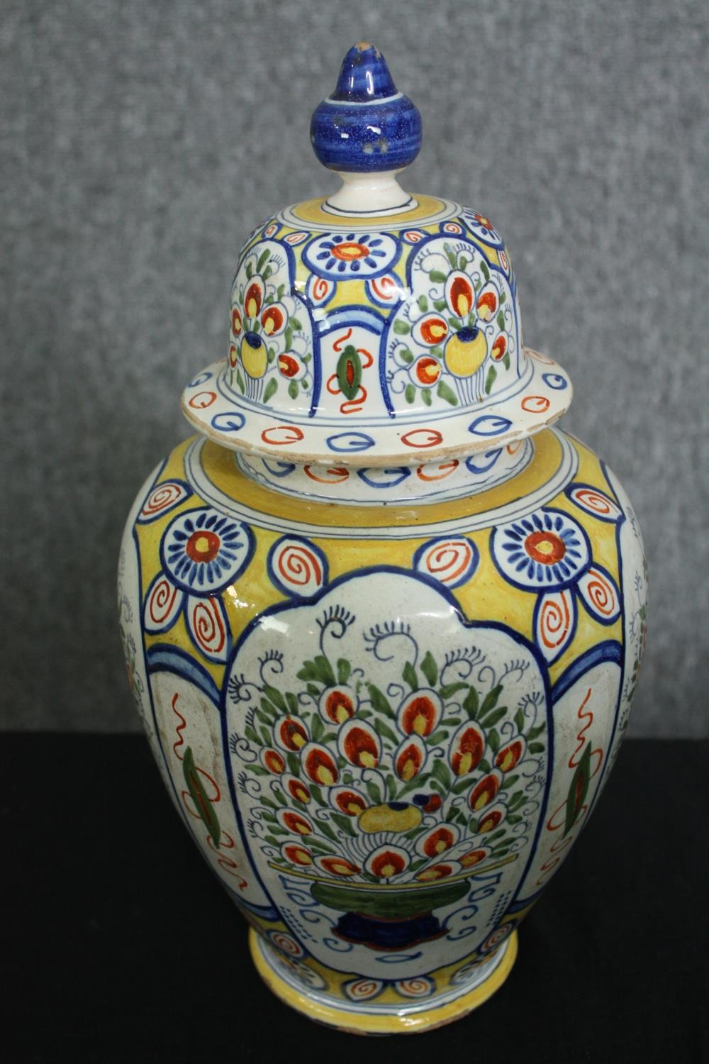 A collection of ceramics, including two early 19th century Delft lidded urns, one (De Porceleyne - Image 9 of 12