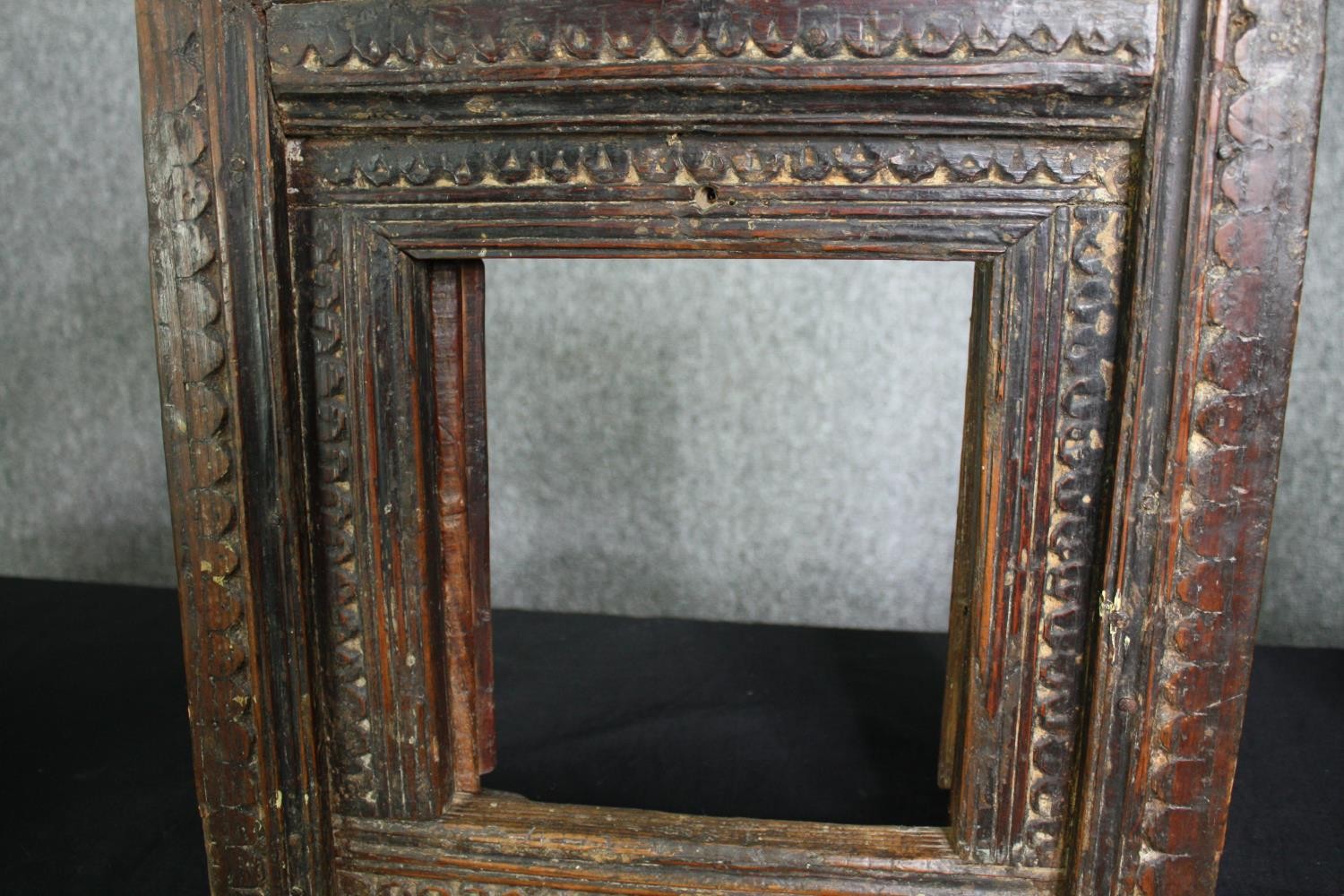 A collection of Eastern brassware and a carved hardwood framed with hinged door. H.40 W.38cm. ( - Image 8 of 8