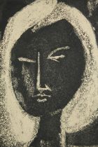 Sam Kaner (1924-1990), a framed and glazed etching, female portrait, signed. H.51 W.43cm.