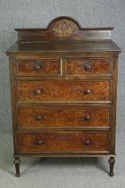 Chest of drawers, C.1900 Continental style with gilt gesso laurel decoration. H.133 W.91 D.53cm.