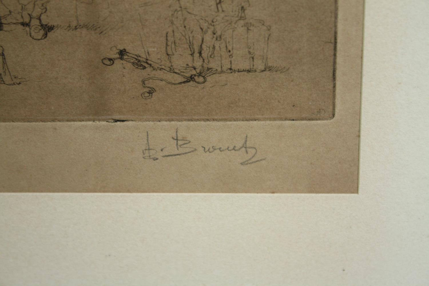 Auguste Brouet (1872-1941), limited edition etching, signed and numbered in pencil, gallery label to - Image 4 of 6