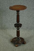 Jardiniere stand, mid 19th century mahogany. H.78 Dia.33cm.