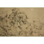 Auguste Brouet (1872-1941), limited edition etching, signed and numbered in pencil, gallery label to