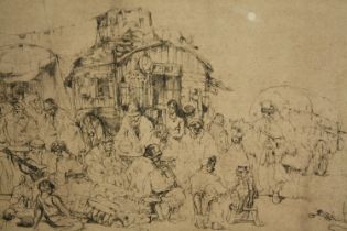 Auguste Brouet (1872-1941), limited edition etching, signed and numbered in pencil, gallery label to