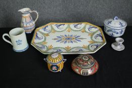 A mixed collection of mostly Continental ceramics. H.37 W.49cm. (largest).