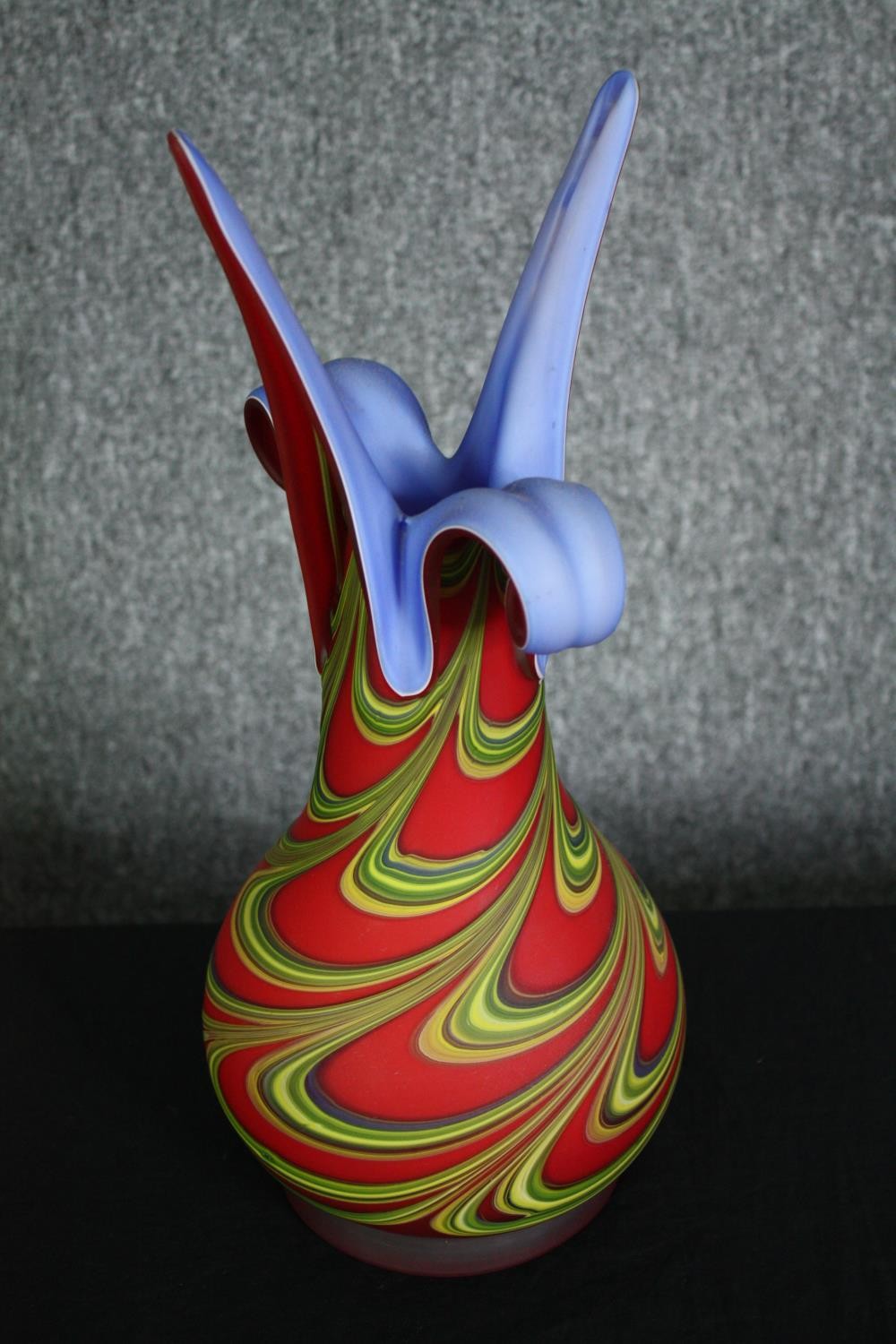 Darrius Zarrin, French, a polychrome vintage art glass vase stamped to the base. H.39cm. - Image 4 of 7