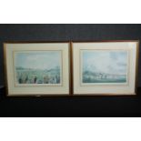 A pair of limited edition prints, 19th century tennis tournaments, signed and numbered Chris