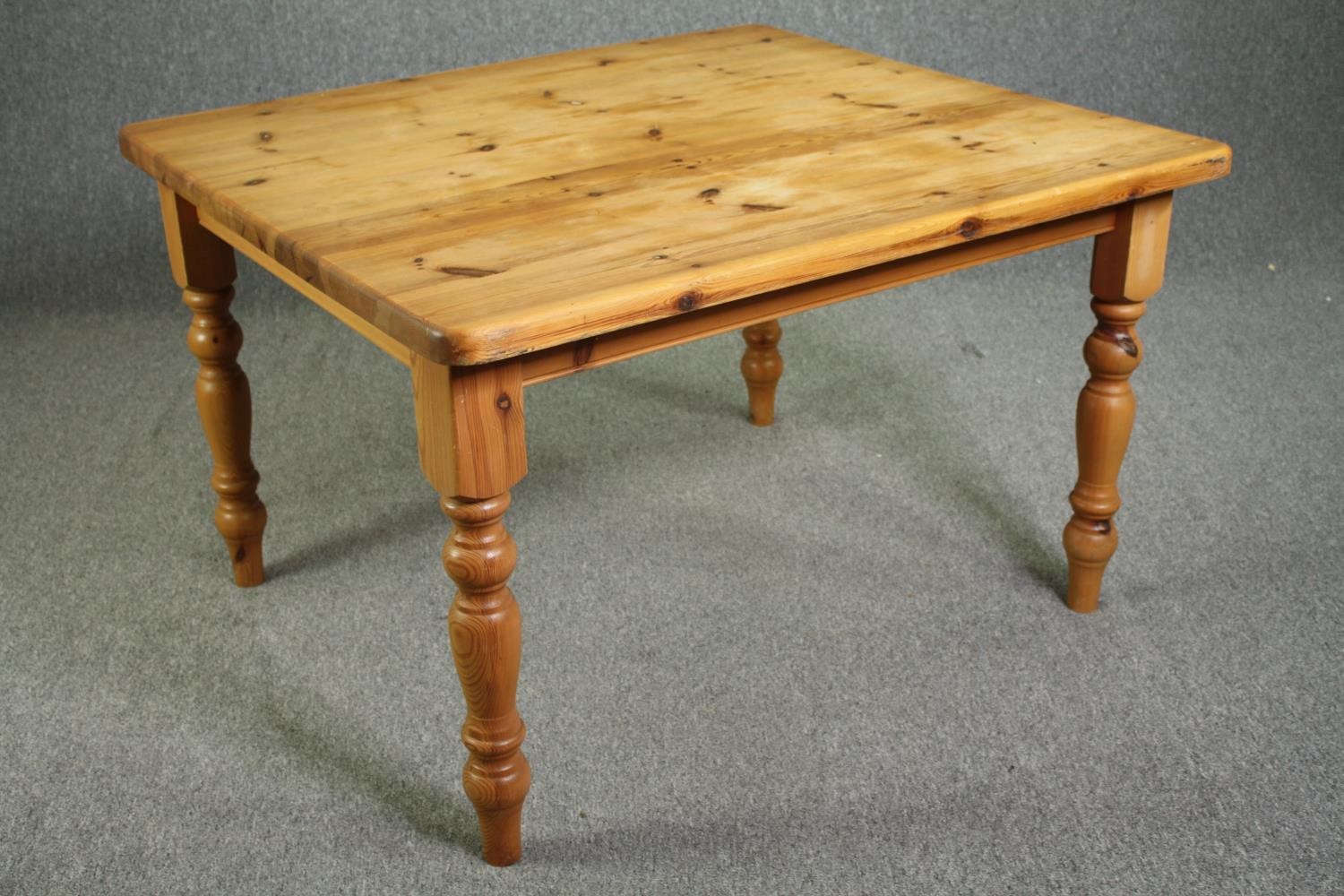 Kitchen table, Victorian style pine. H.78 W.125 W.114cm. - Image 2 of 5