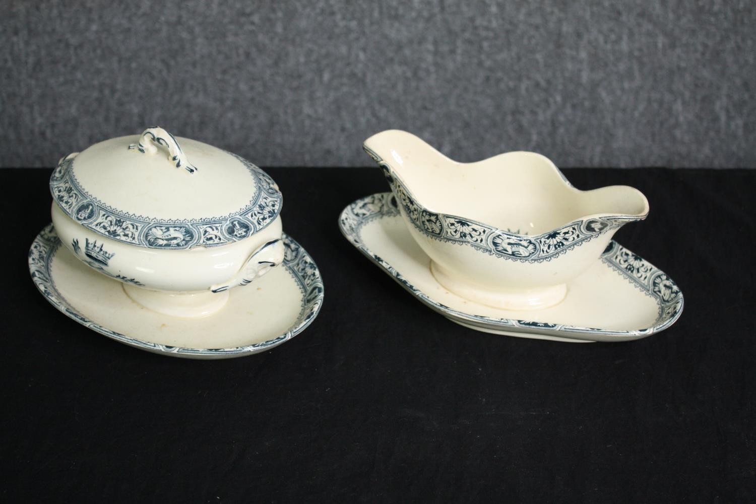 A 19th century French Salins part dinner service with maker's mark to the base. L.41 W.27cm. ( - Image 10 of 18