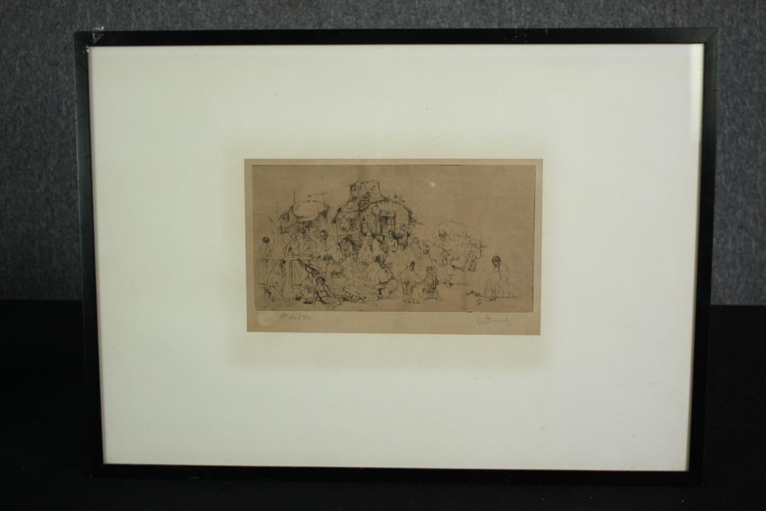 Auguste Brouet (1872-1941), limited edition etching, signed and numbered in pencil, gallery label to - Image 2 of 6