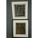 Sam Kaner (B.1924), two limited edition etchings, signed dated and inscribed. One is framed and