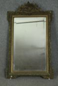 Pier mirror, 19th century French giltwood and gesso with bevelled plate. H.124 W.75cm.