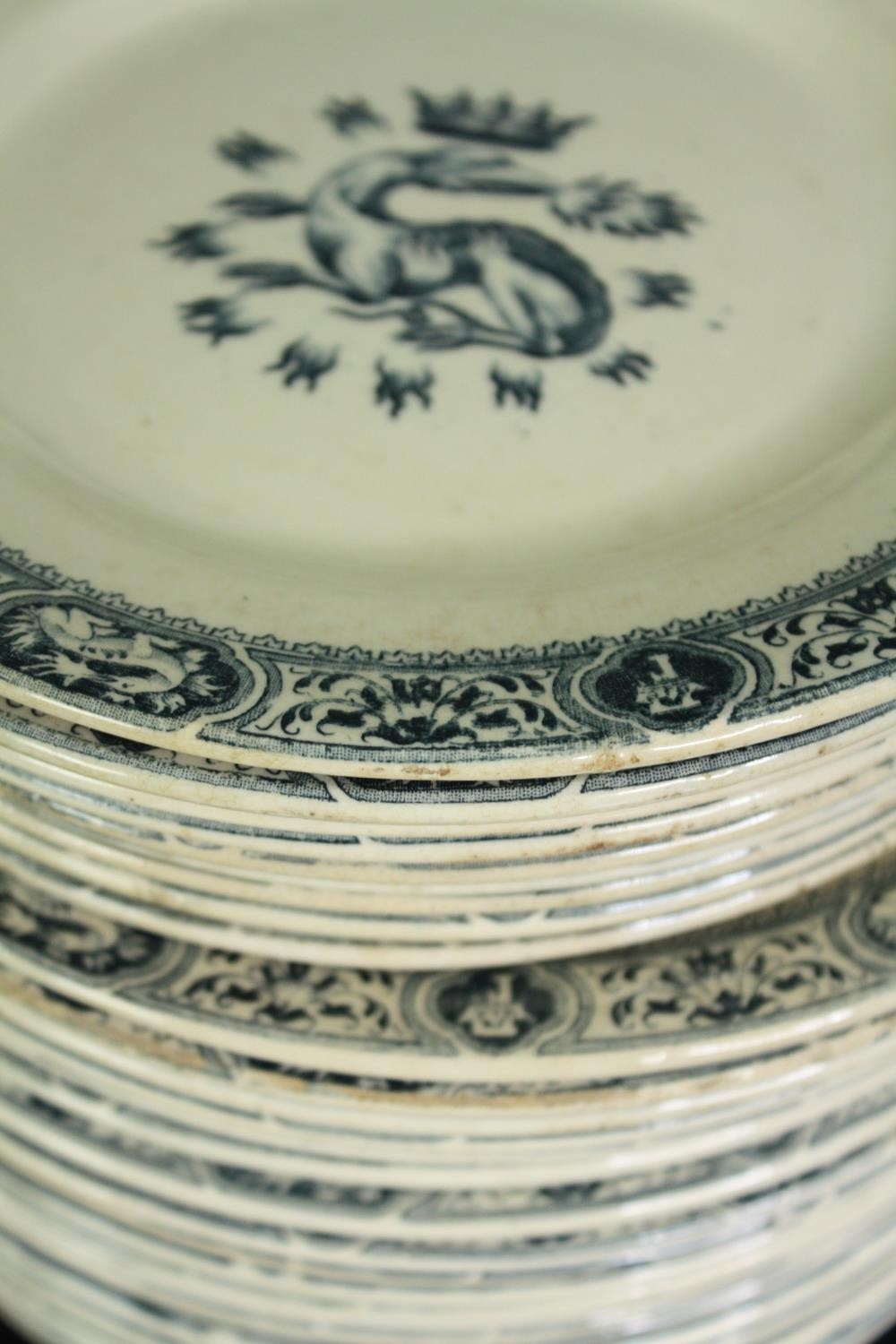 A 19th century French Salins part dinner service with maker's mark to the base. L.41 W.27cm. ( - Image 9 of 18