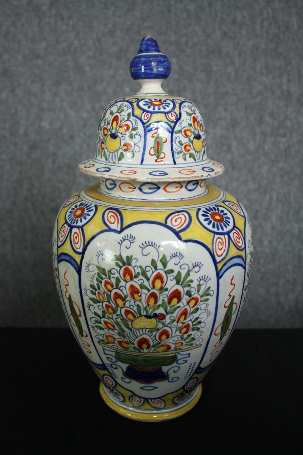 A collection of ceramics, including two early 19th century Delft lidded urns, one (De Porceleyne - Image 11 of 12