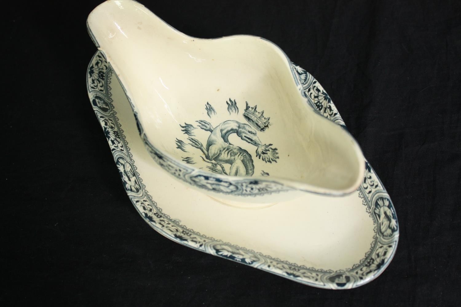 A 19th century French Salins part dinner service with maker's mark to the base. L.41 W.27cm. ( - Image 12 of 18