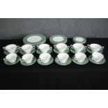 A contemporary Wedgwood dinner service for six settings. Dia.27cm. (largest).
