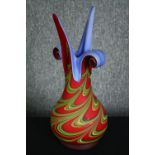 Darrius Zarrin, French, a polychrome vintage art glass vase stamped to the base. H.39cm.