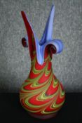Darrius Zarrin, French, a polychrome vintage art glass vase stamped to the base. H.39cm.