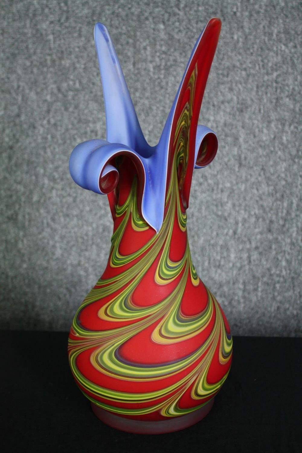 Darrius Zarrin, French, a polychrome vintage art glass vase stamped to the base. H.39cm. - Image 2 of 7