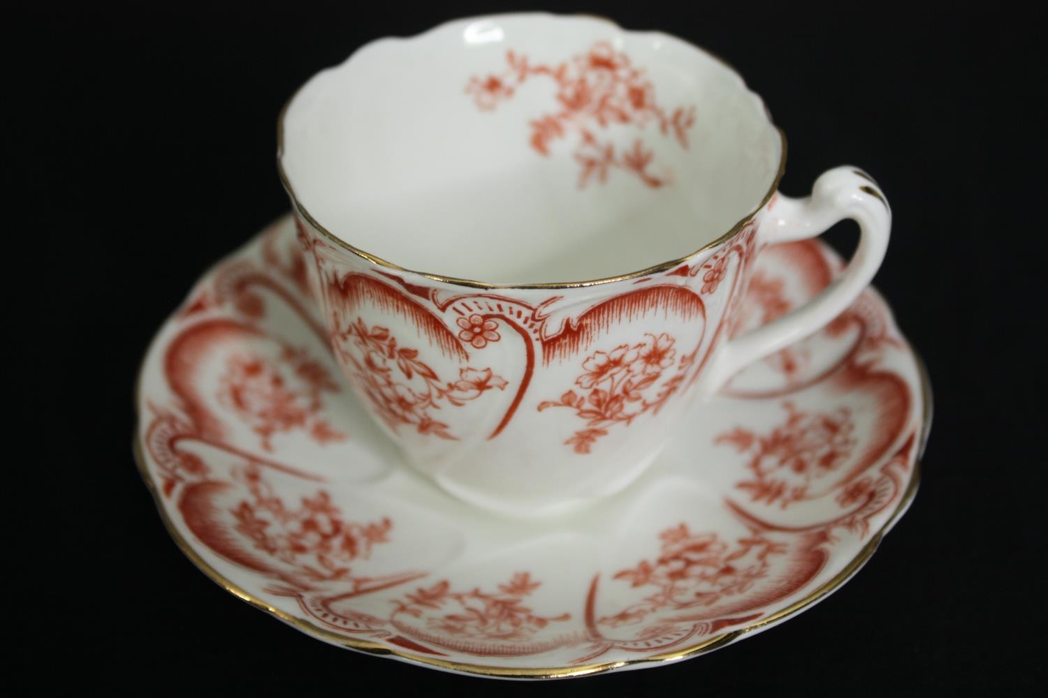 A late 19th century porcelain tea service, marked to the base. Dia.24cm. (largest). - Image 3 of 8