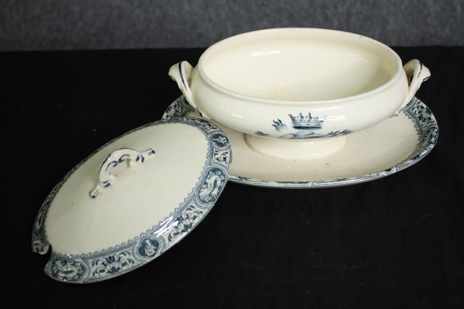 A 19th century French Salins part dinner service with maker's mark to the base. L.41 W.27cm. ( - Image 16 of 18