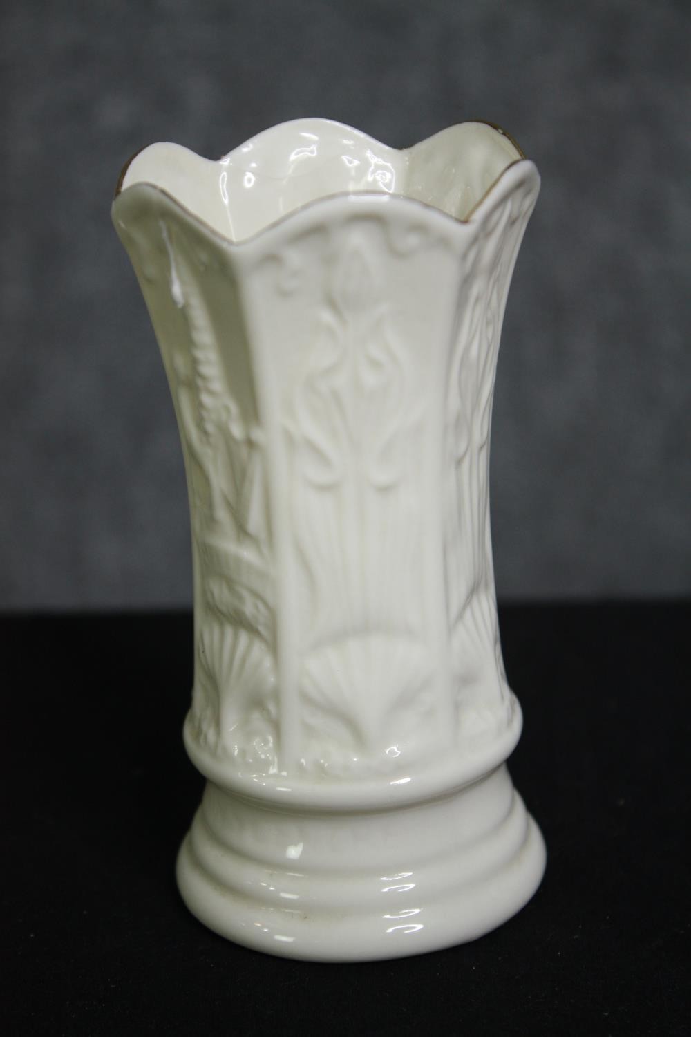 A Belleek vase, a vintage measuring jug and other items. H.15cm. (largest). - Image 3 of 8